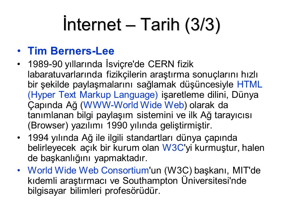 İnternet – Tarih (3/3) Tim Berners-Lee