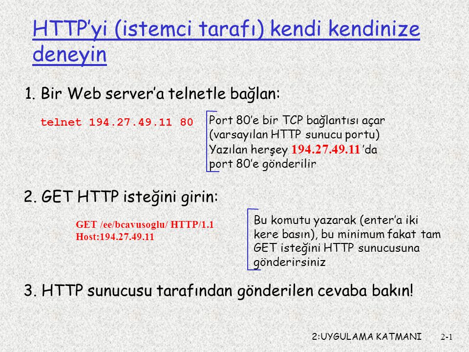 HTTP’yi (istemci tarafı) kendi kendinize deneyin