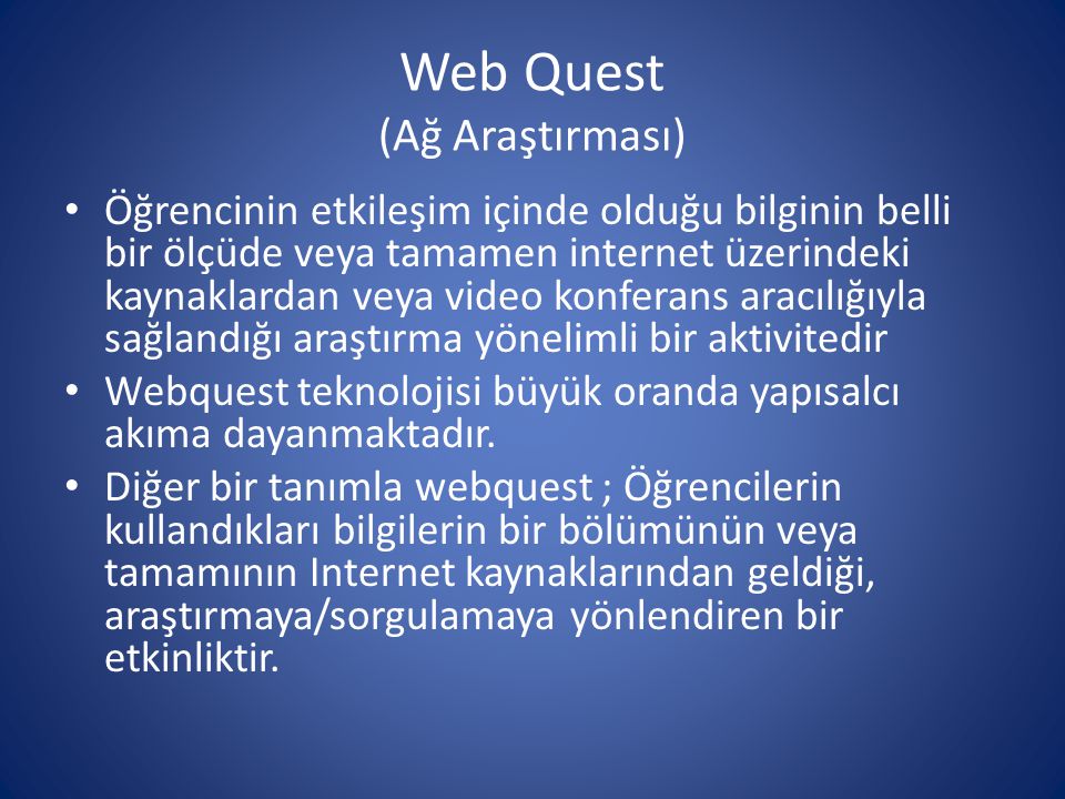 Web Quest (Ağ Araştırması)