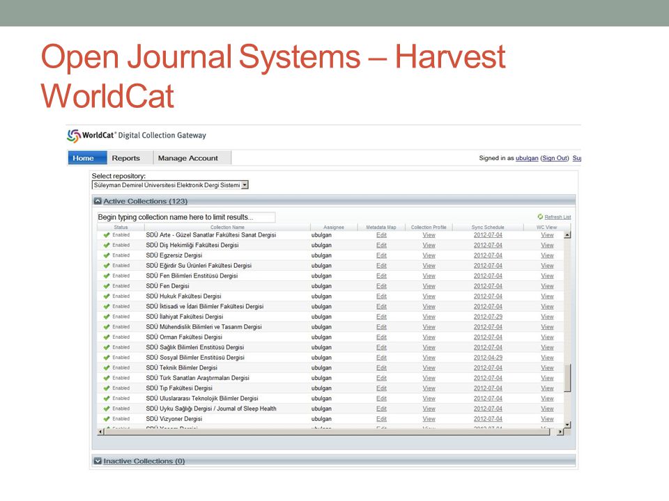 Open Journal Systems – Harvest WorldCat