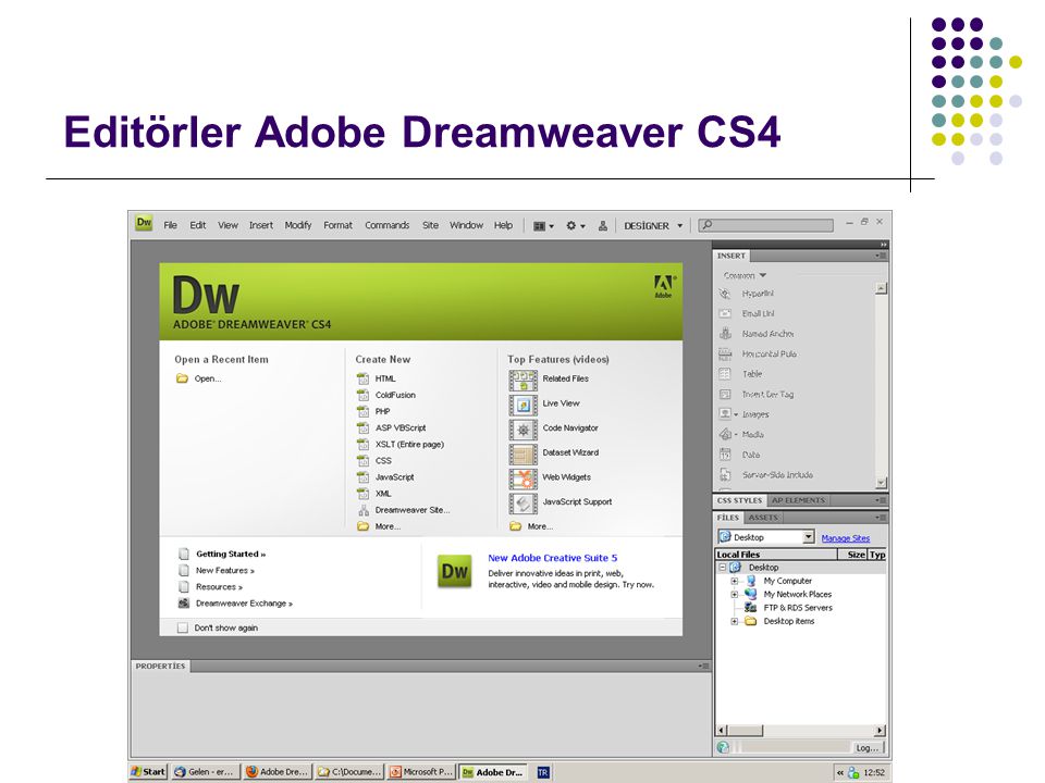 Editörler Adobe Dreamweaver CS4