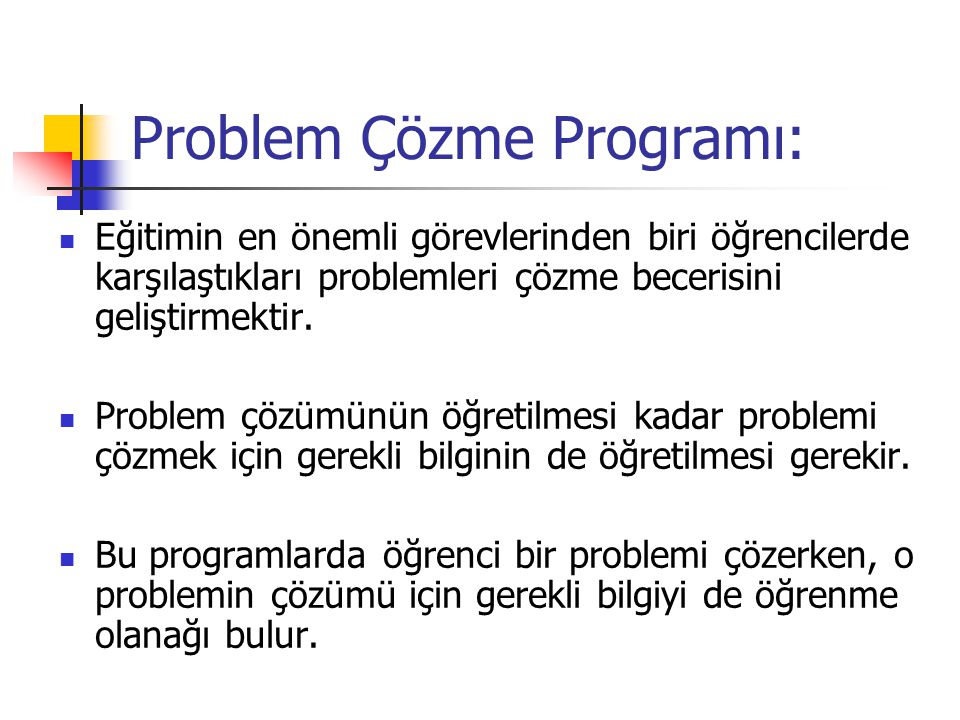 Problem Çözme Programı: