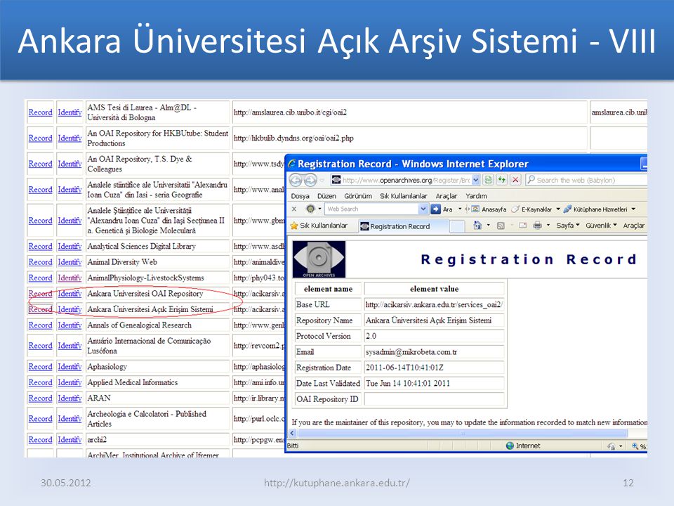 Ankara Üniversitesi Açık Arşiv Sistemi - VIII
