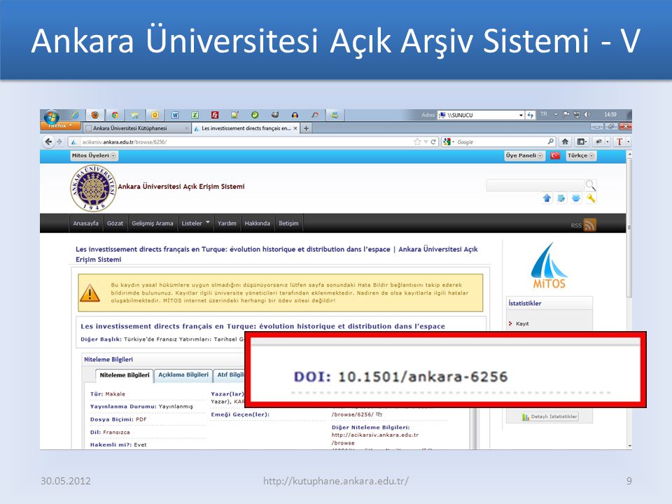 Ankara Üniversitesi Açık Arşiv Sistemi - V