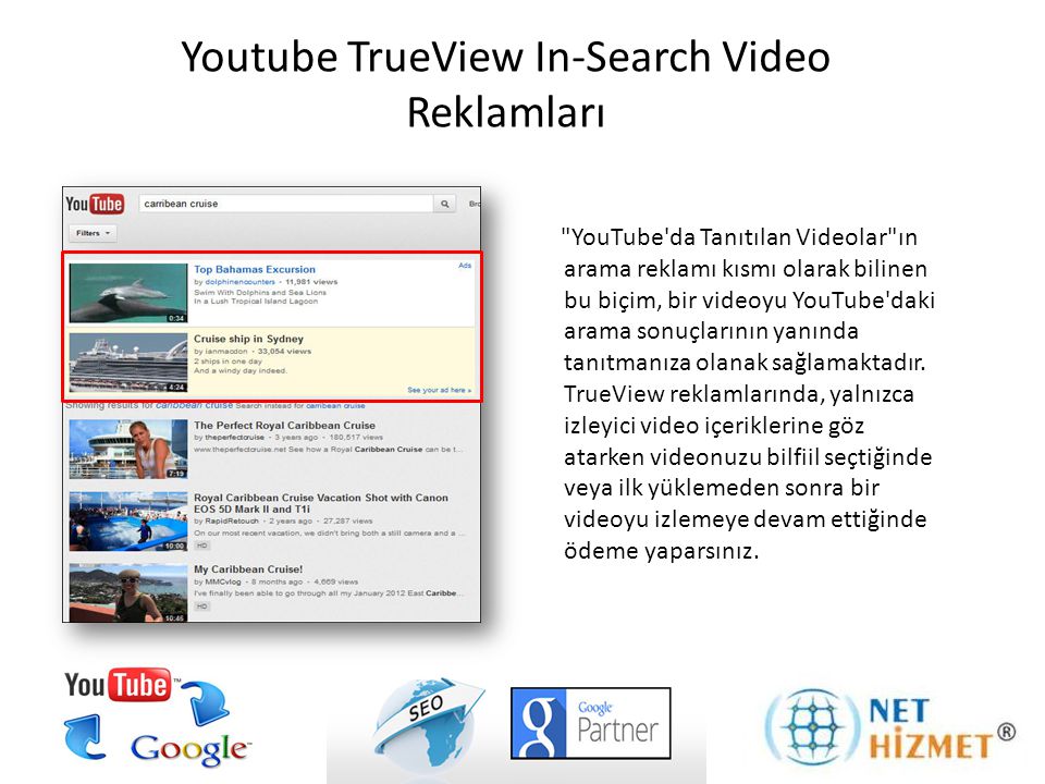 Youtube TrueView In-Search Video Reklamları
