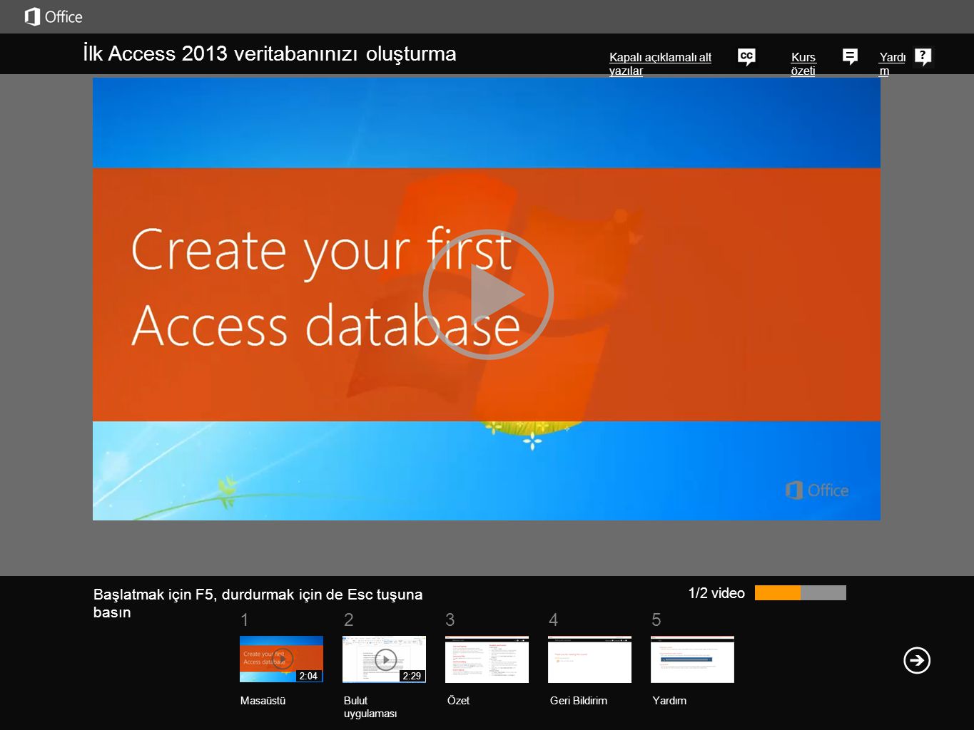 İlk Access 2013 veritabanınızı oluşturma