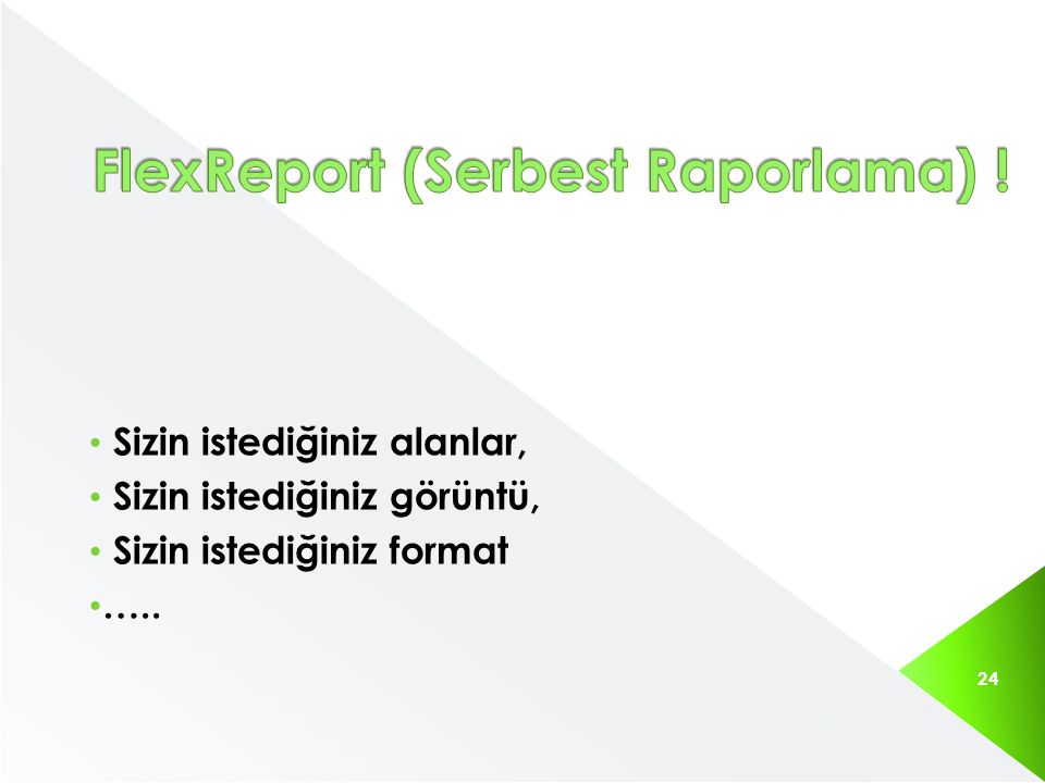 FlexReport (Serbest Raporlama) !