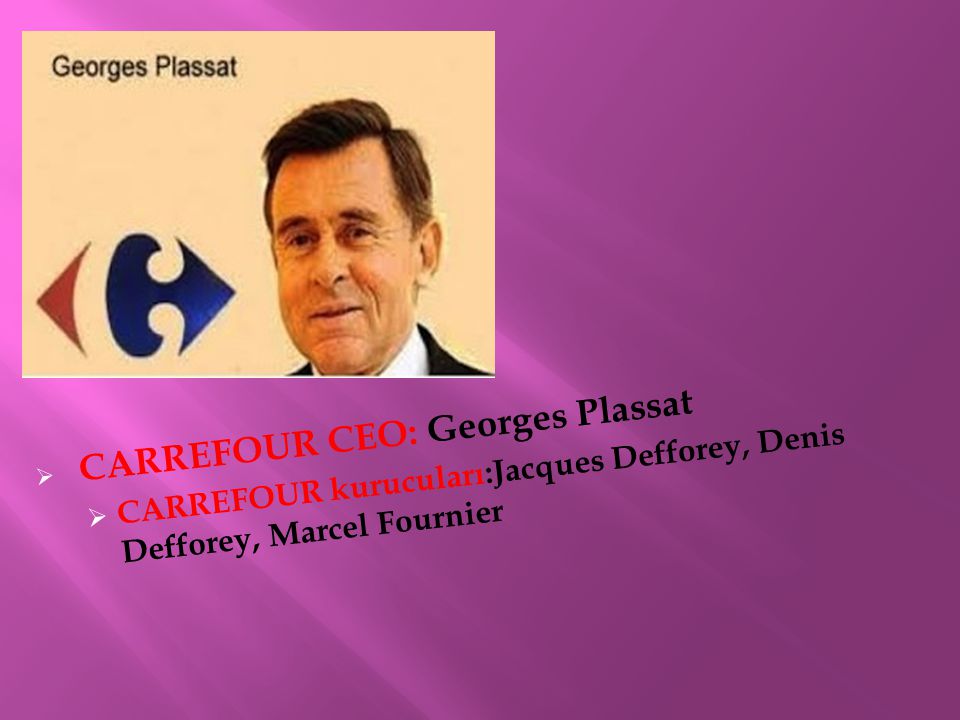 CARREFOUR CEO: Georges Plassat