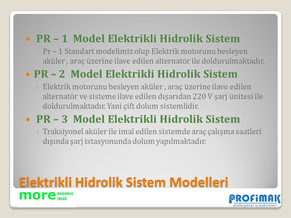 Elektrikli Hidrolik Sistem Modelleri