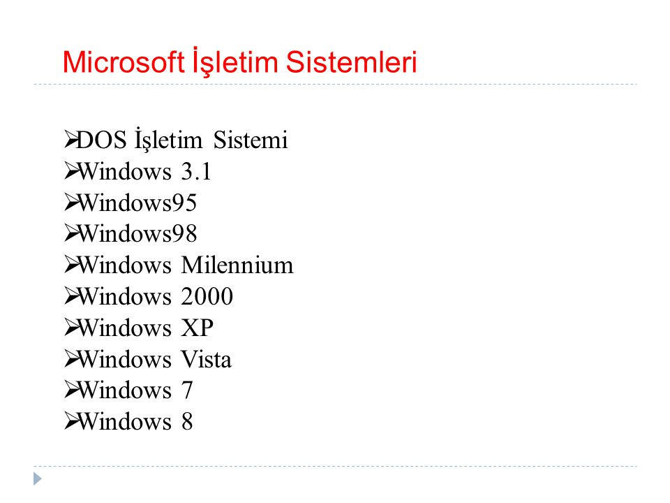 Microsoft İşletim Sistemleri