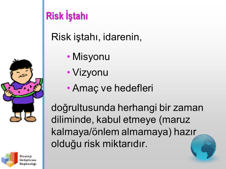 Risk İştahı Risk iştahı, idarenin, Misyonu Vizyonu Amaç ve hedefleri