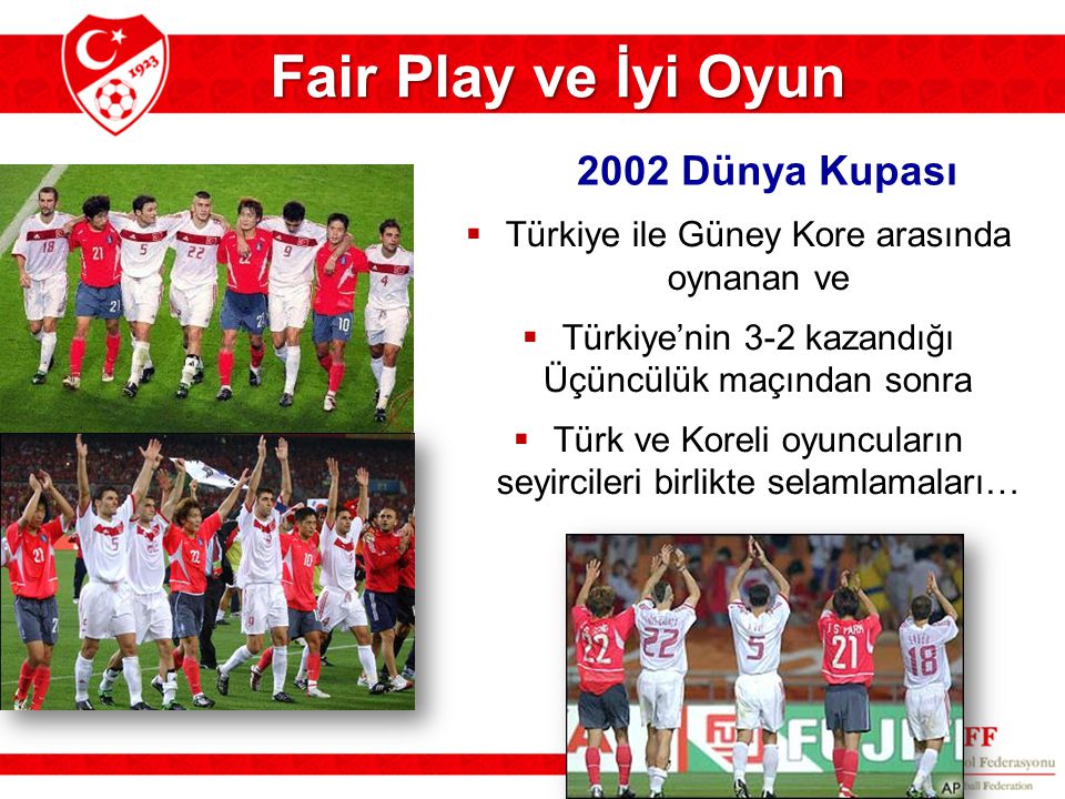 Fair Play ve İyi Oyun 2002 Dünya Kupası