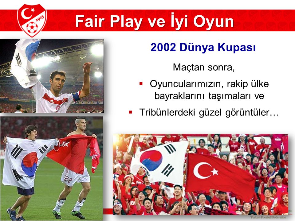 Fair Play ve İyi Oyun 2002 Dünya Kupası Maçtan sonra,
