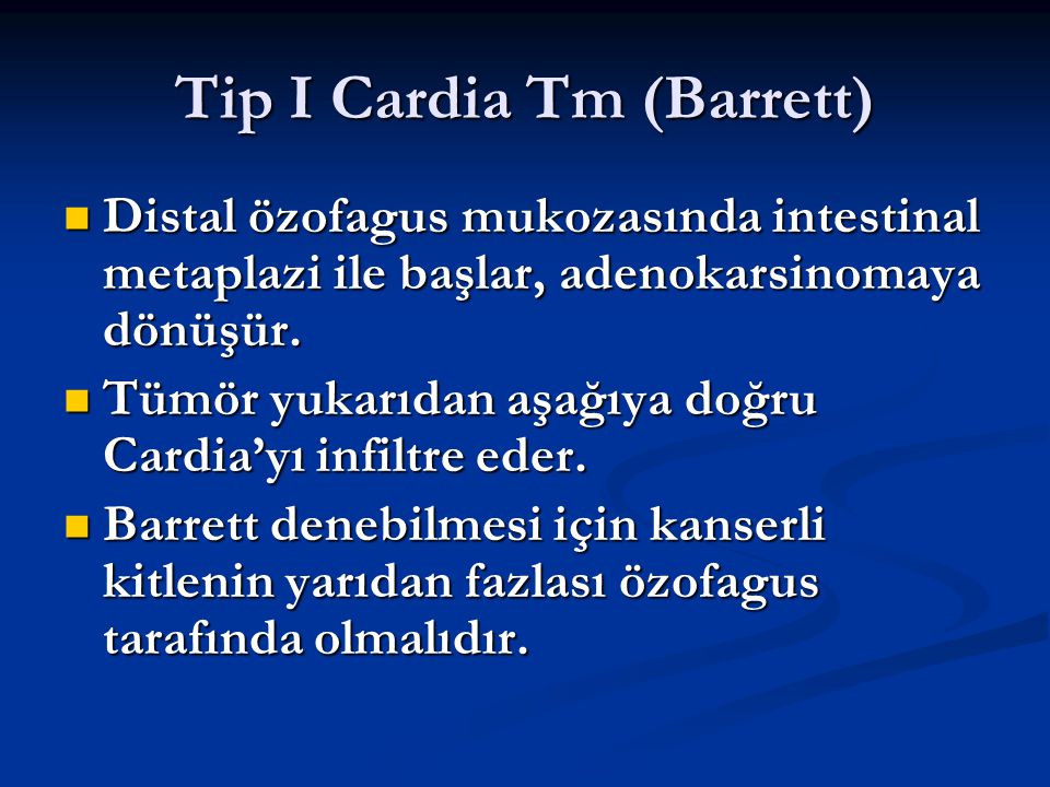 Tip I Cardia Tm (Barrett)