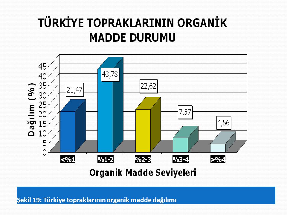 Şekil 19: Türkiye topraklarının organik madde dağılımı