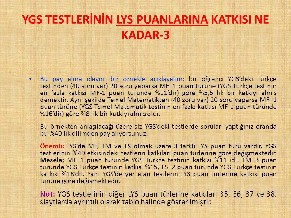 YGS TESTLERİNİN LYS PUANLARINA KATKISI NE KADAR-3
