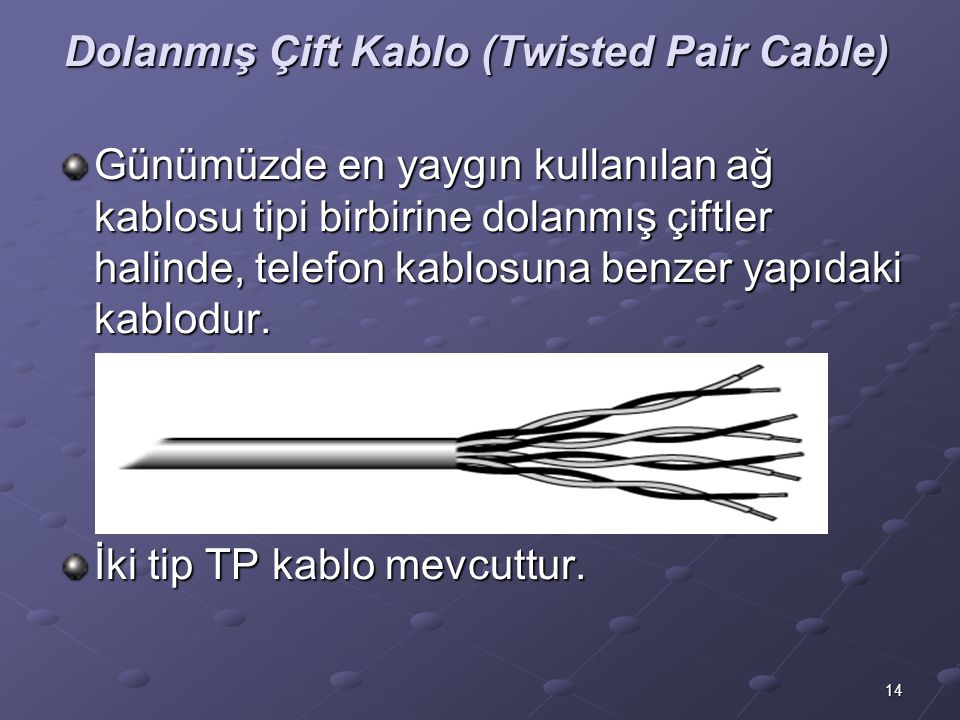 Dolanmış Çift Kablo (Twisted Pair Cable)