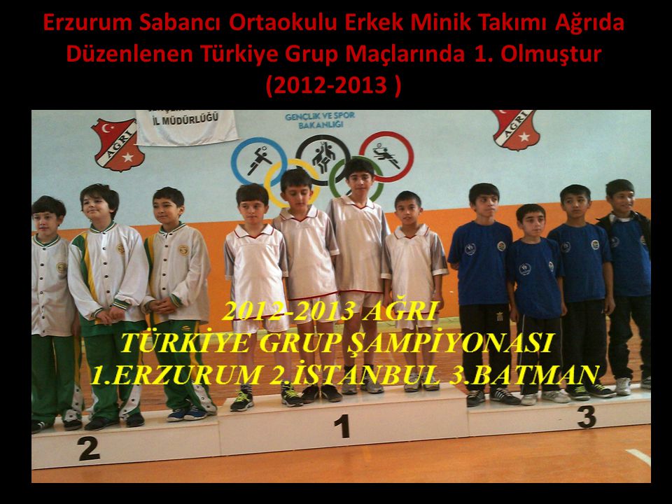 Erzurum Sabancı Ortaokulu Erkek Minik Takımı Ağrıda Düzenlenen Türkiye Grup Maçlarında 1.