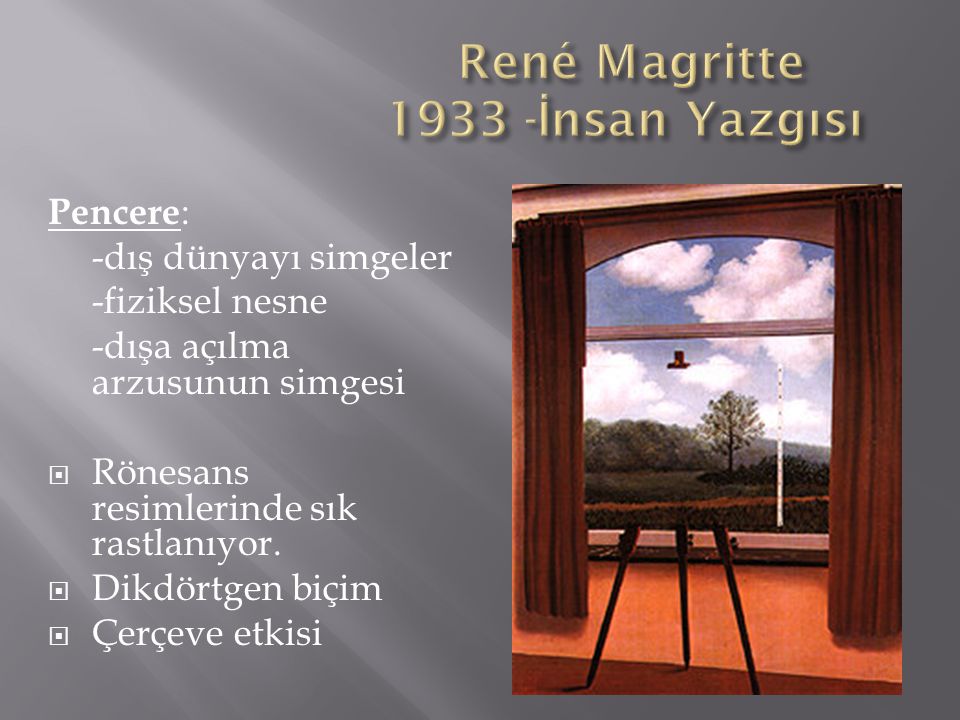 René Magritte İnsan Yazgısı