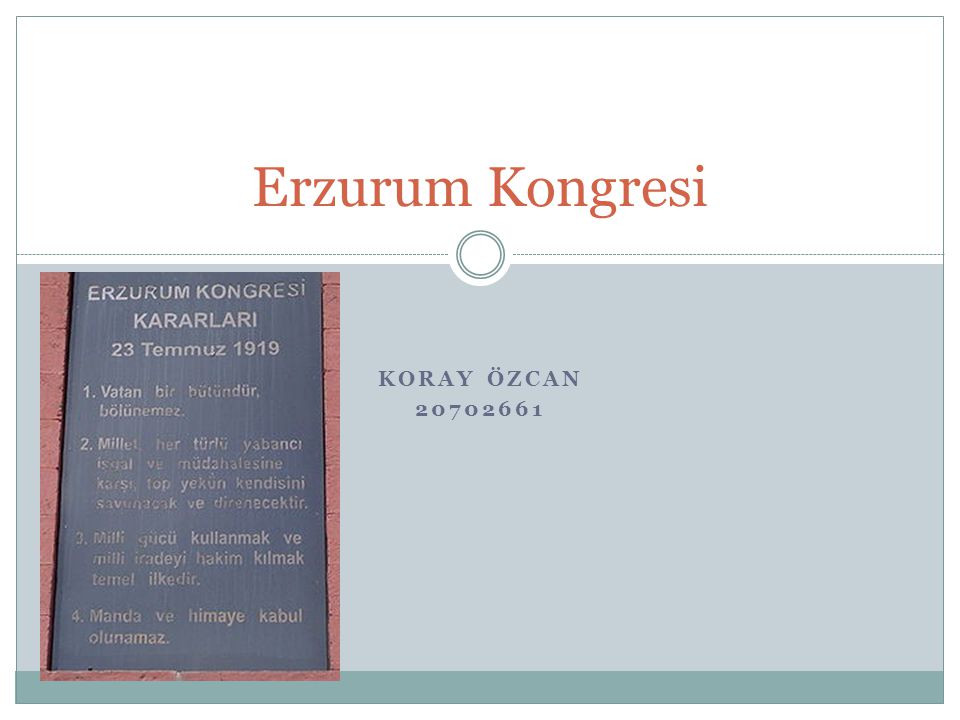 Erzurum Kongresi Koray Özcan