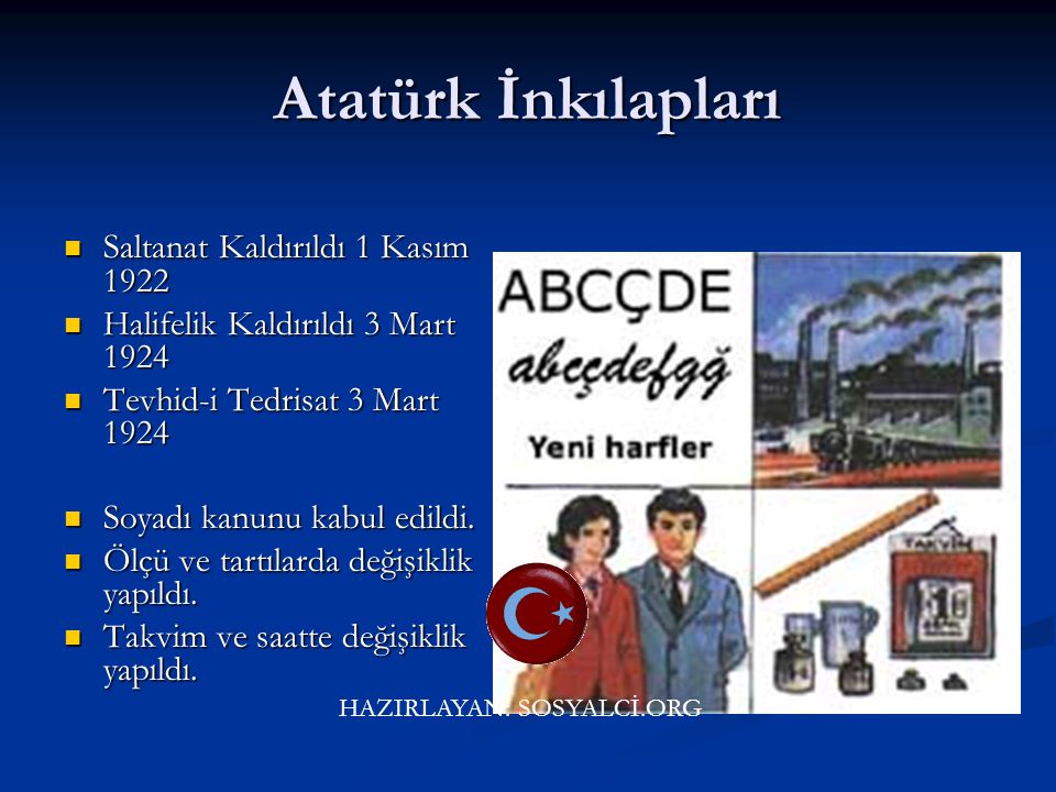 Atatürk İnkılapları Saltanat Kaldırıldı 1 Kasım 1922