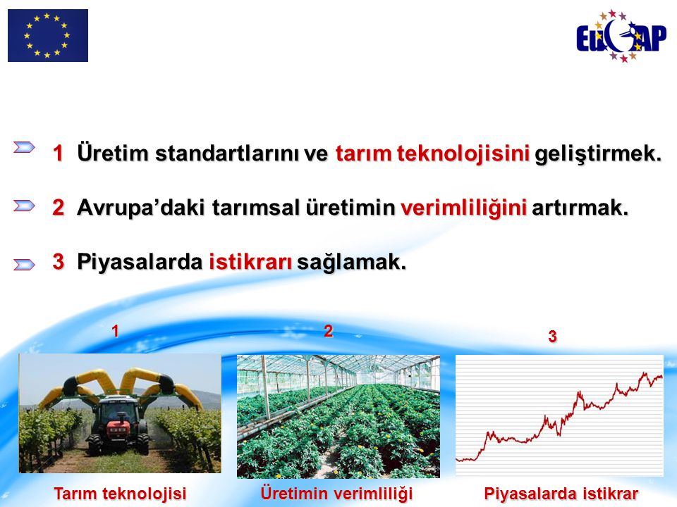 1 Üretim standartlarını ve tarım teknolojisini geliştirmek