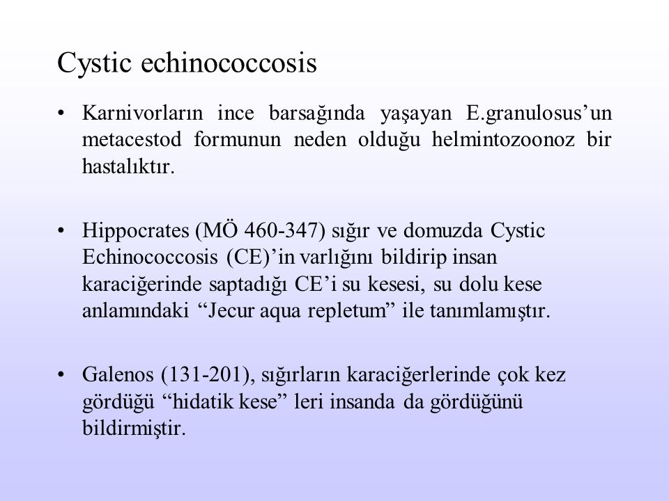 Cystic echinococcosis