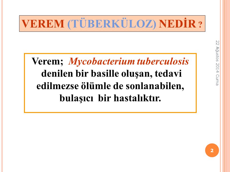 Verem; Mycobacterium tuberculosis