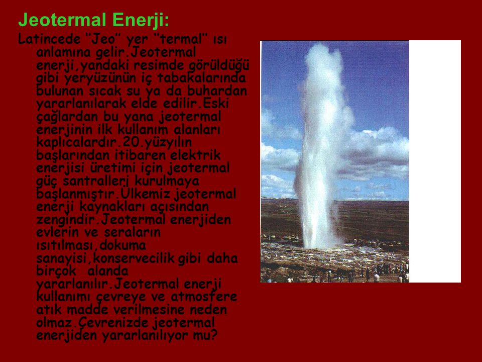 Jeotermal Enerji: