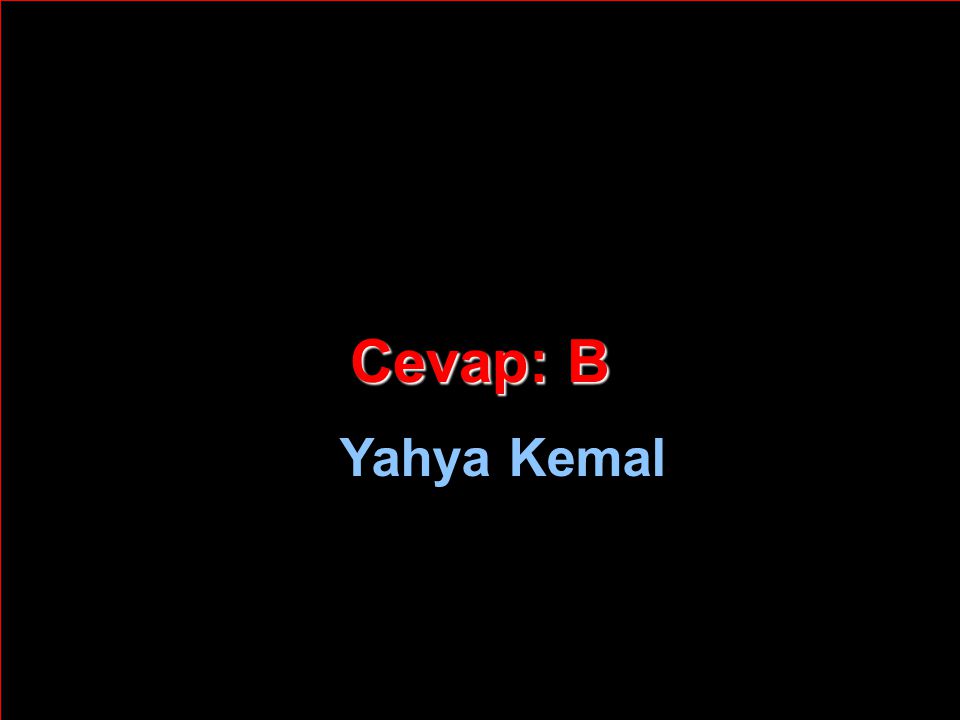 Cevap: B Yahya Kemal
