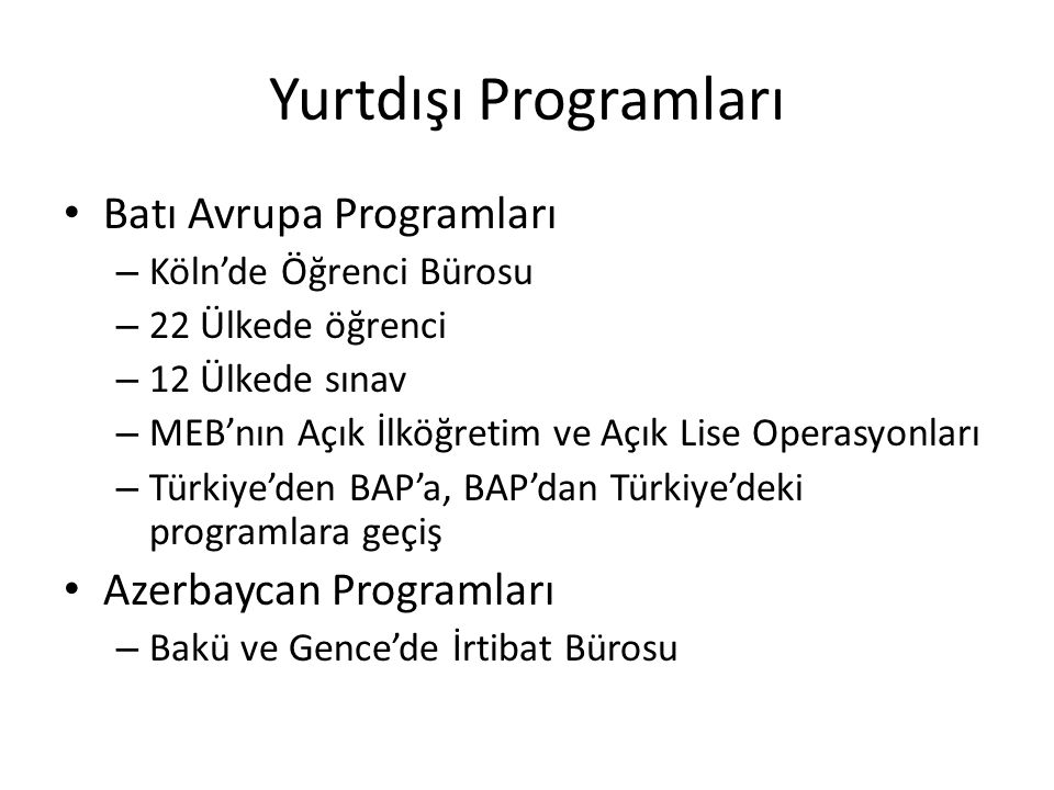 Yurtdışı Programları Batı Avrupa Programları Azerbaycan Programları