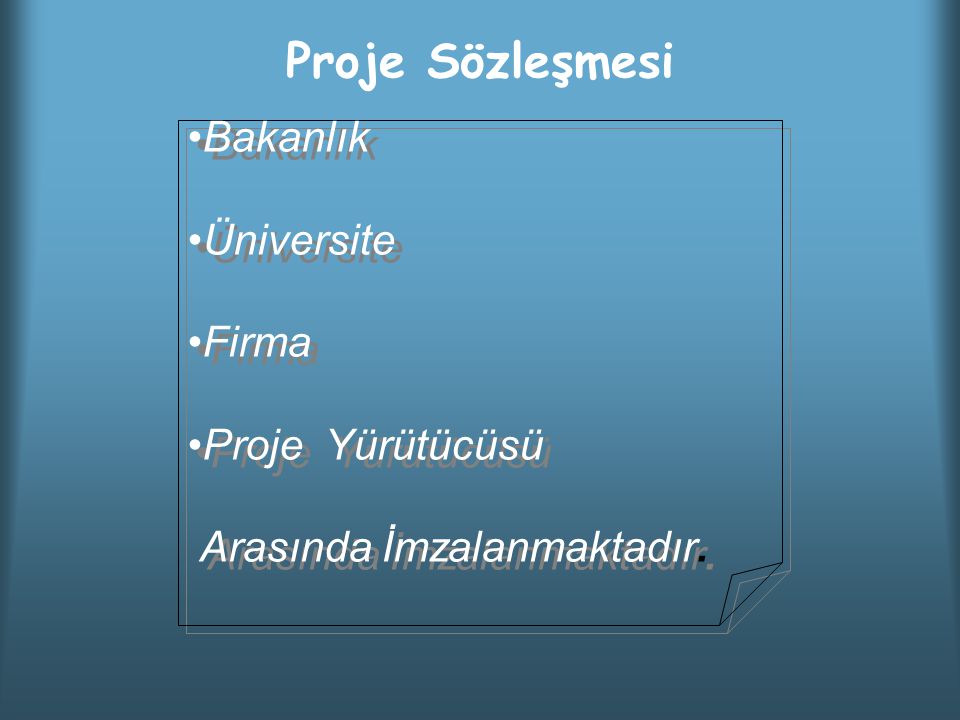 Proje Sözleşmesi Bakanlık Üniversite Firma Proje Yürütücüsü