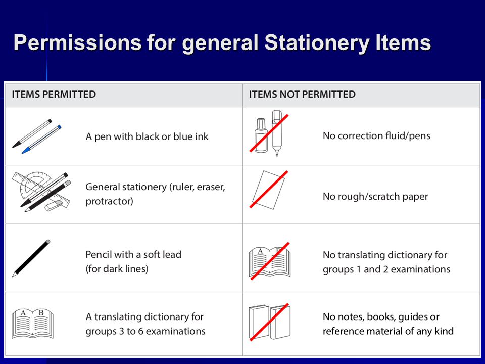 Permissions for general Stationery Items