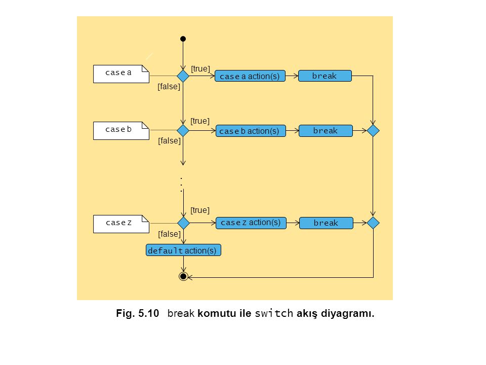 Fig break komutu ile switch akış diyagramı.