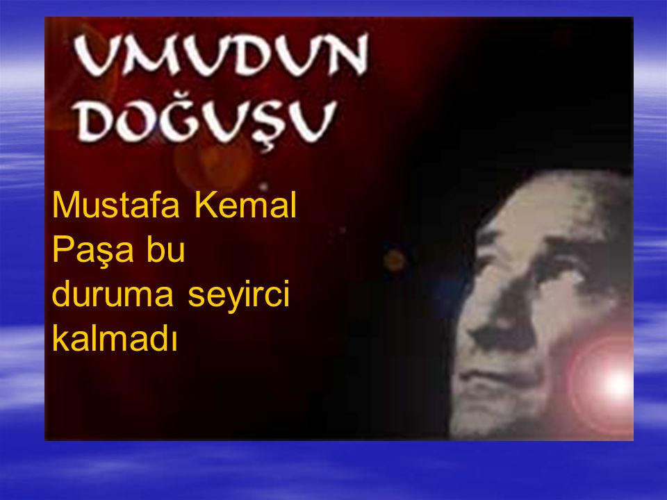 Mustafa Kemal Paşa bu duruma seyirci kalmadı