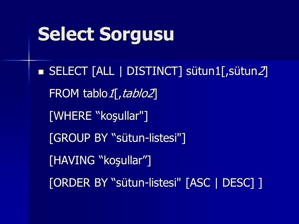 Select Sorgusu