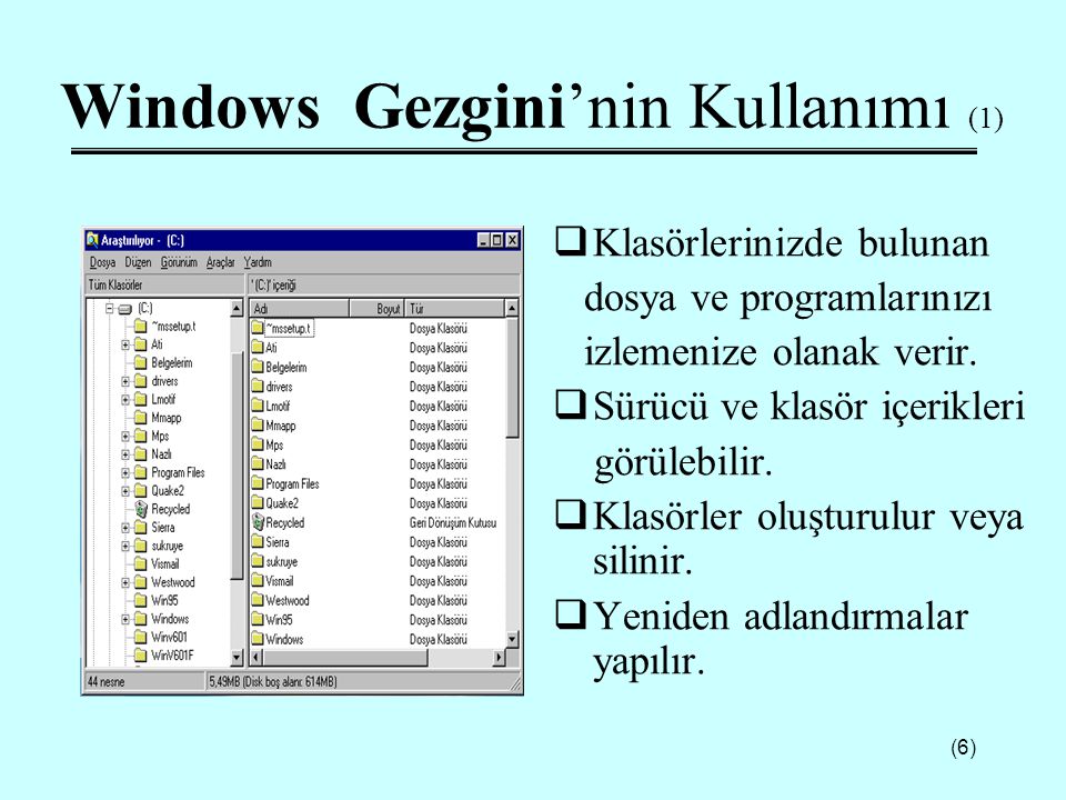 Windows Gezgini’nin Kullanımı (1)