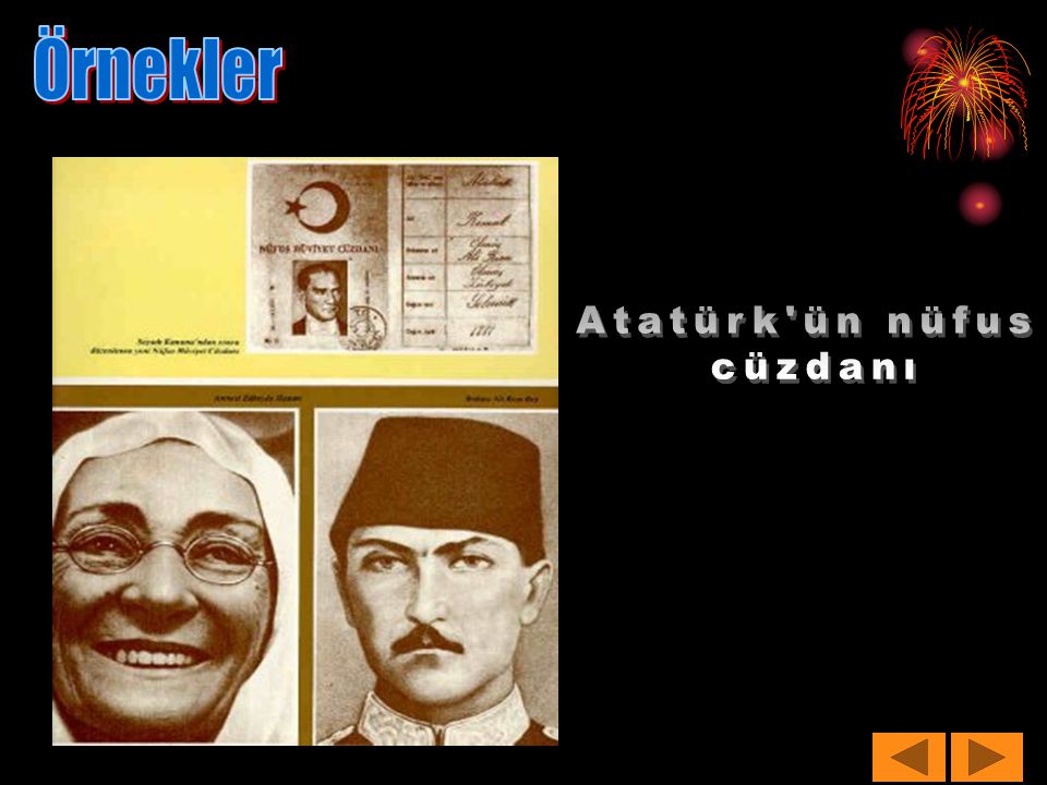 Örnekler Atatürk ün nüfus cüzdanı