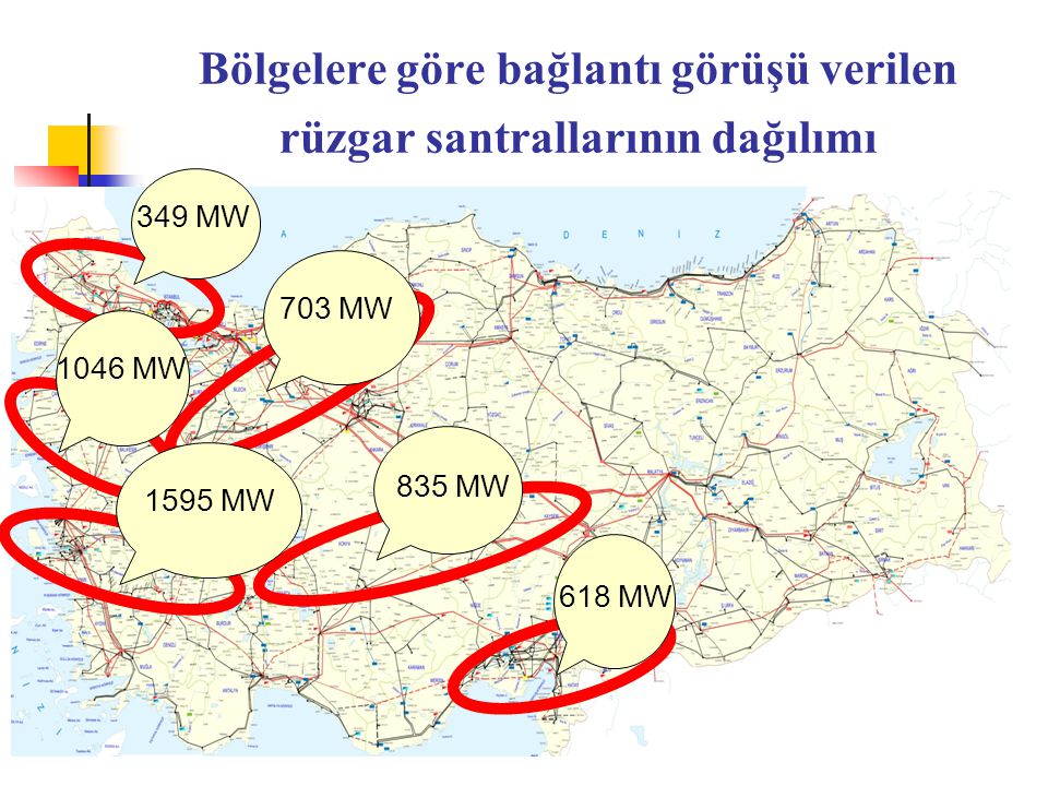 Bölgelere göre bağlantı görüşü verilen rüzgar santrallarının dağılımı