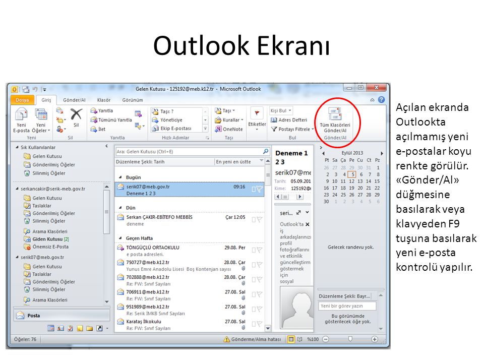 Outlook Ekranı