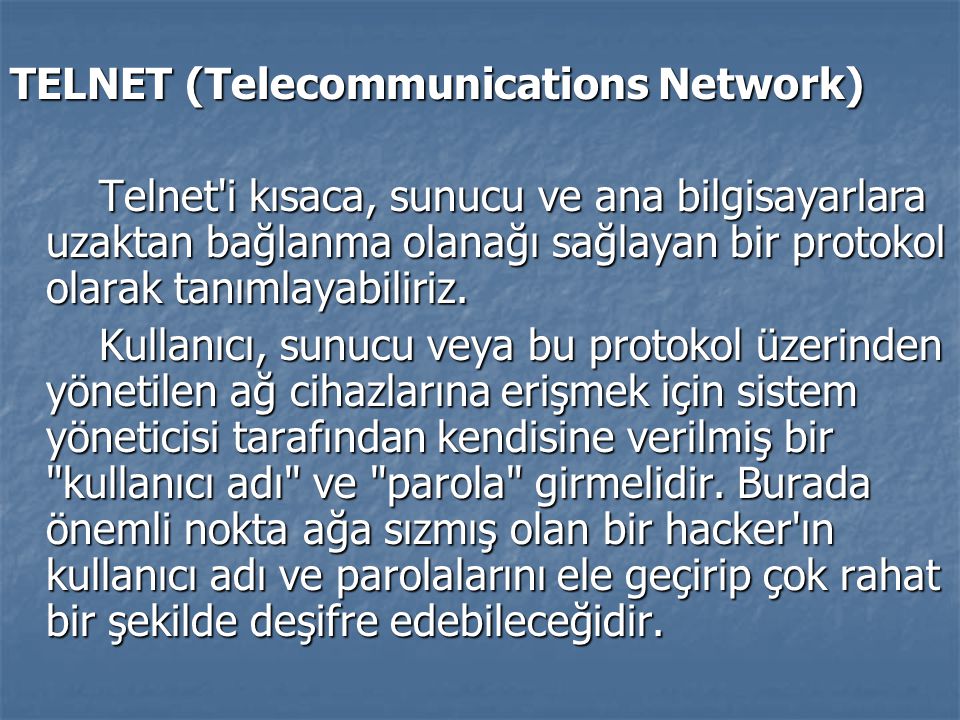 TELNET (Telecommunications Network)