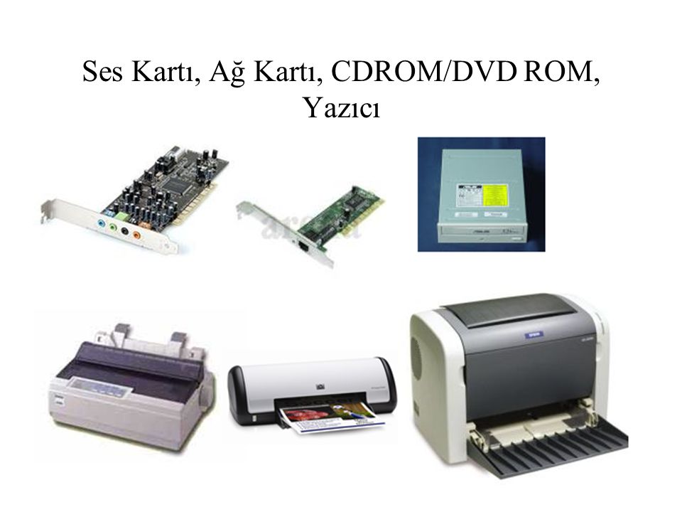 Ses Kartı, Ağ Kartı, CDROM/DVD ROM, Yazıcı