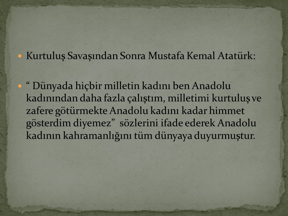 Kurtuluş Savaşından Sonra Mustafa Kemal Atatürk: