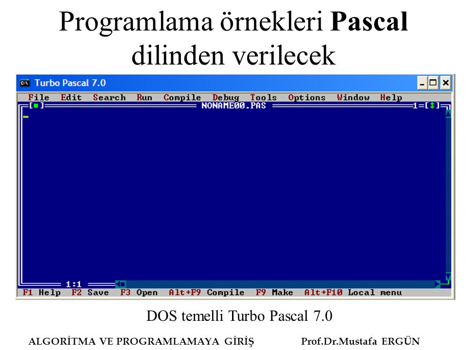 Programlama örnekleri Pascal dilinden verilecek