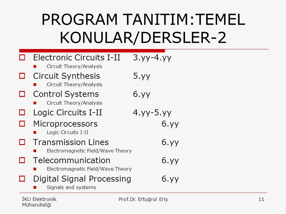 PROGRAM TANITIM:TEMEL KONULAR/DERSLER-2