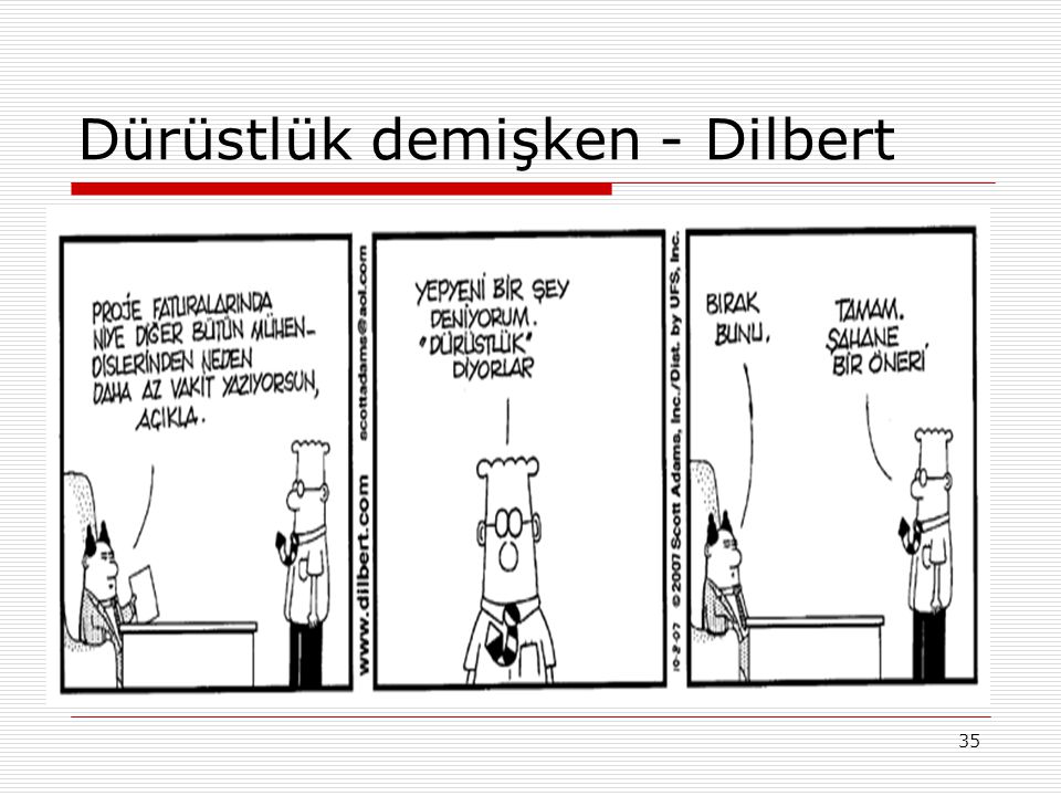 Dürüstlük demişken - Dilbert
