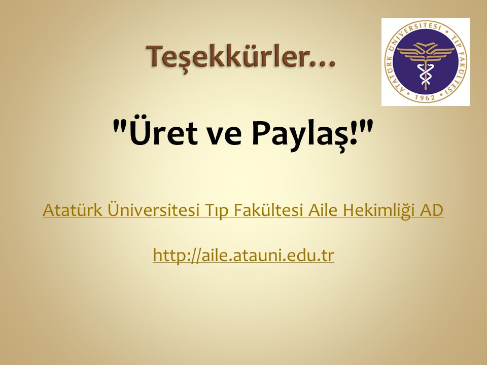 Atatürk Üniversitesi Tıp Fakültesi Aile Hekimliği AD