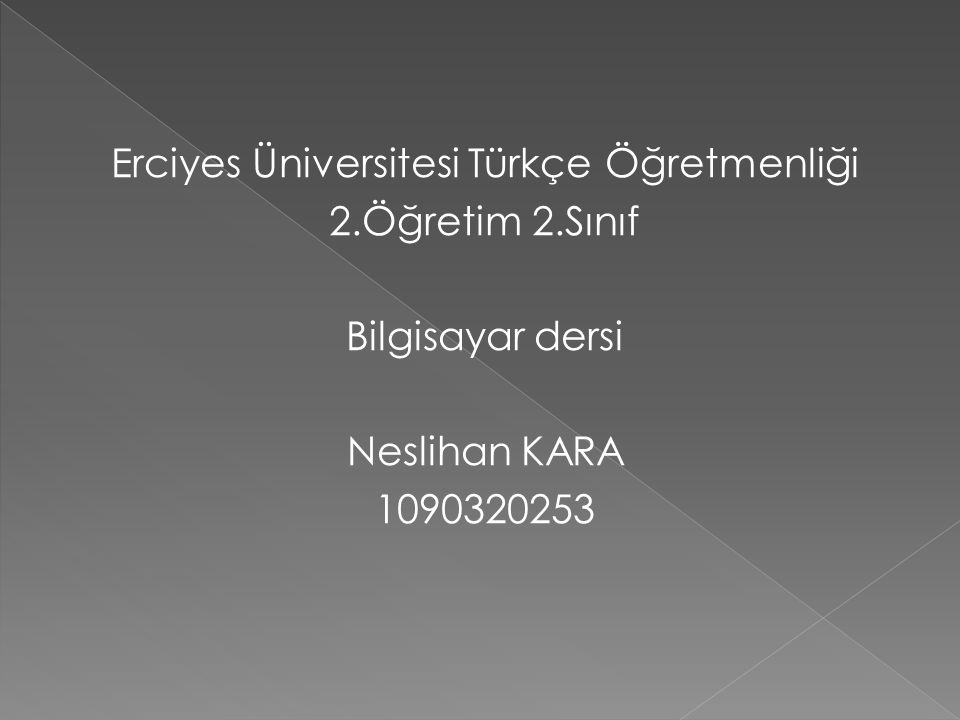 Erciyes Üniversitesi Türkçe Öğretmenliği 2. Öğretim 2