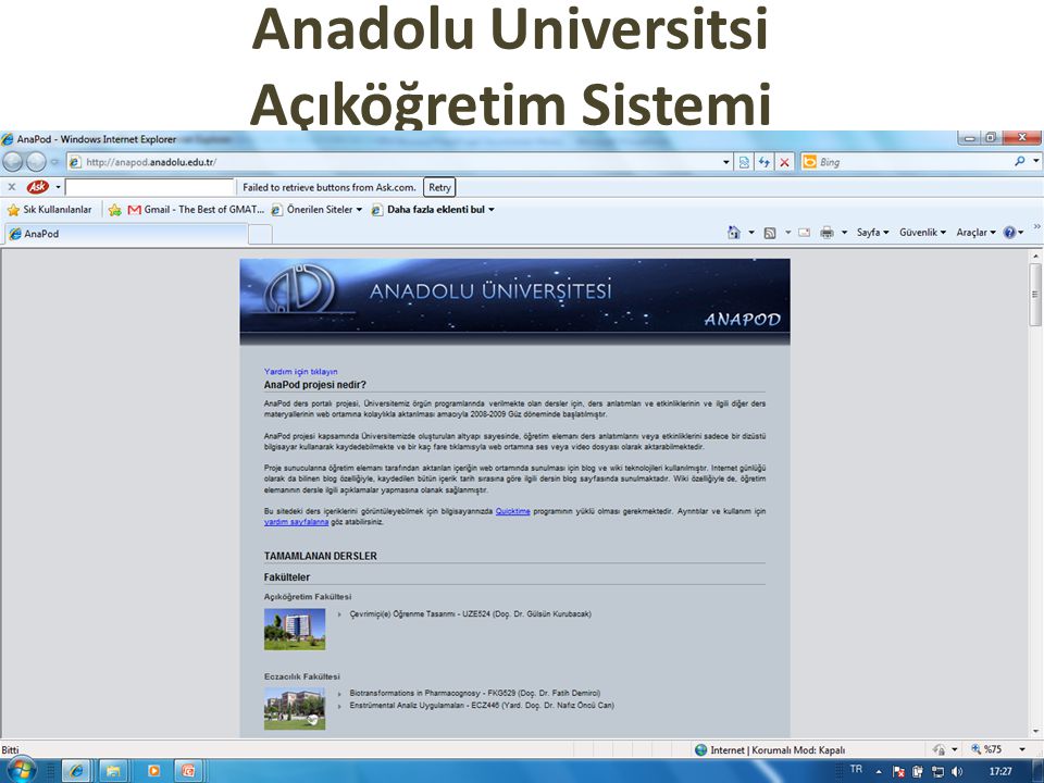 Anadolu Universitsi Açıköğretim Sistemi