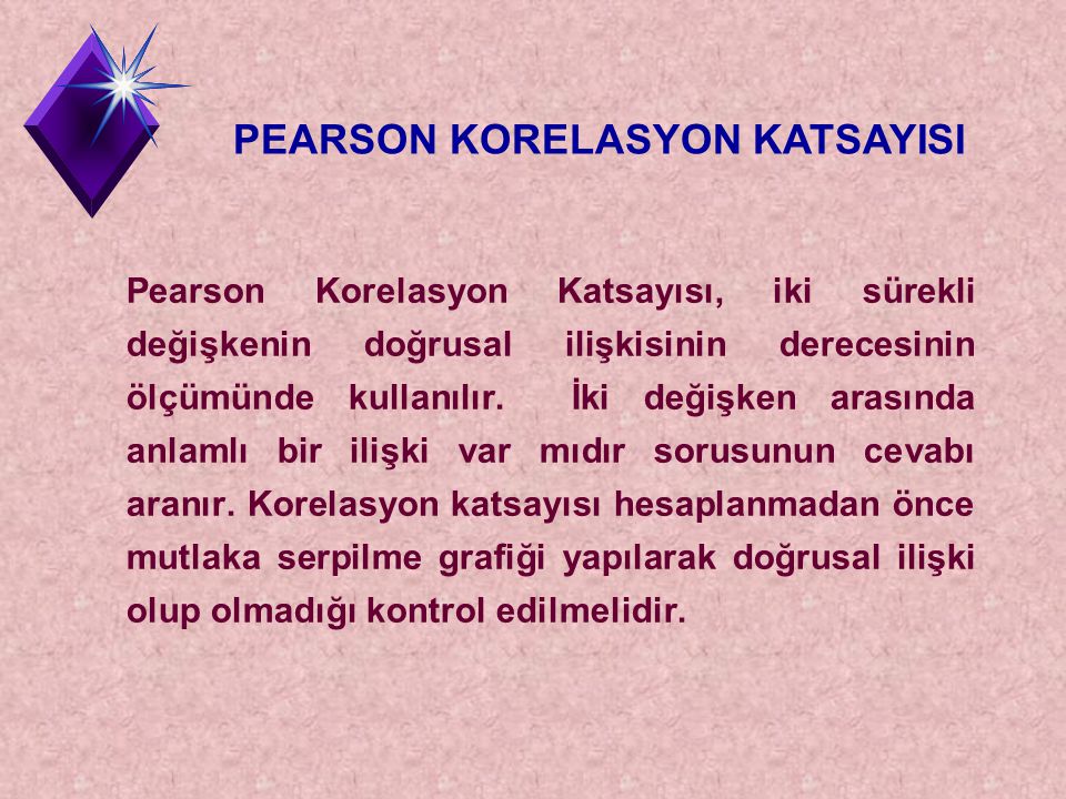 PEARSON KORELASYON KATSAYISI